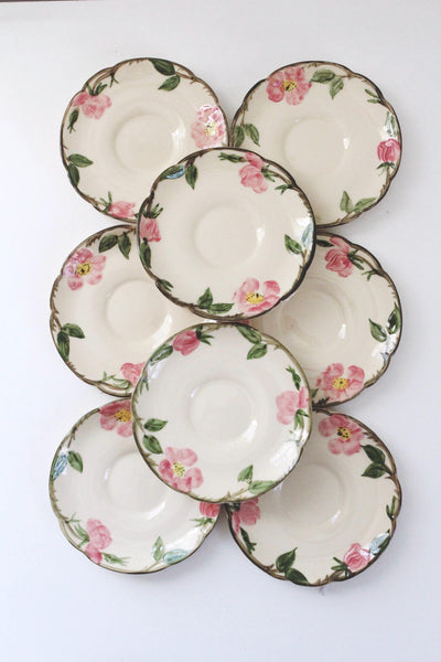 Set of 4 or 8 Vintage Saucers - Franciscan Desert Rose USA 40s