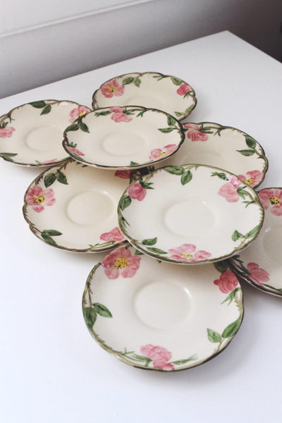 Set of 4 or 8 Vintage Saucers - Franciscan Desert Rose USA 40s