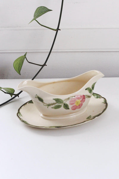 Vintage Gravy Boat - Franciscan Desert Rose, Hand Painted, USA Made 40s