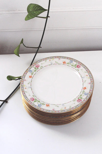 Set of 4 or 8 Vintage China Salad Plates - Noritake "Finale" pattern (7213)
