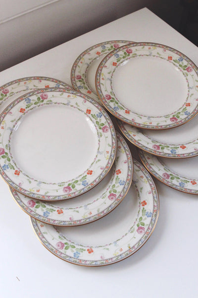 Set of 4 or 8 Vintage China Salad Plates - Noritake "Finale" pattern (7213)