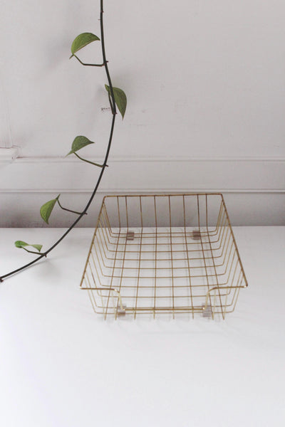 Vintage Metal Wire Industrial Style Handle Basket