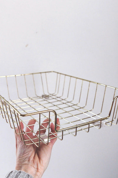Vintage Metal Wire Industrial Style Handle Basket