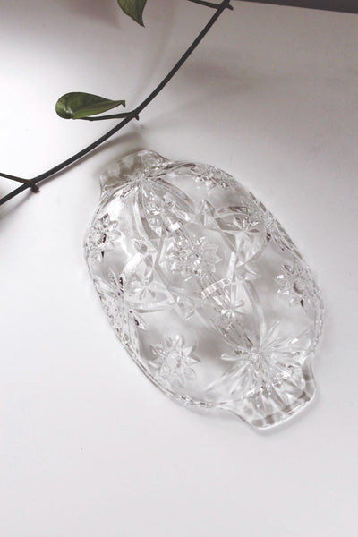 Vintage Anchor Hocking Early American Prescut (EAPC) Glass Relish Dish Trinket Tray Star of David Pattern
