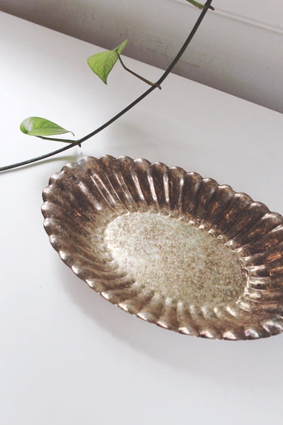 Vintage Silver-Plated Scalloped Seashell Shell Serving or Trinket dish West Germany