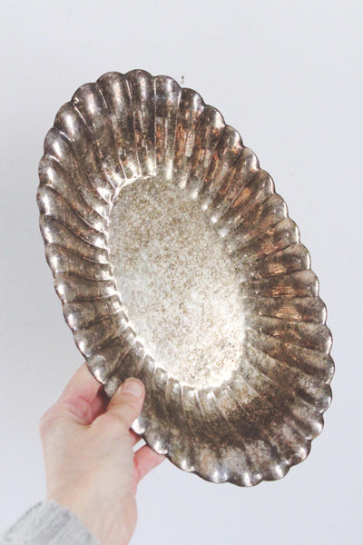 Vintage Silver-Plated Scalloped Seashell Shell Serving or Trinket dish West Germany