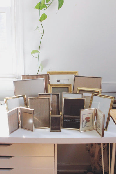 Vintage Metal Gold Brass Picture Frame - 8x10, 5x7, Bi-fold Picture Frame