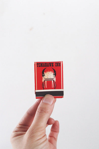 Vintage Matchbook Tomahawk Inn - 50 60s Red