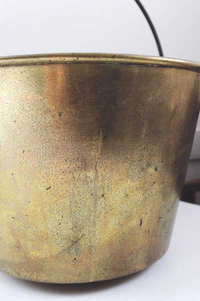 Antique Brass Bucket - Fireplace Fire Pot, Kettle, Pail - Planter, Decor