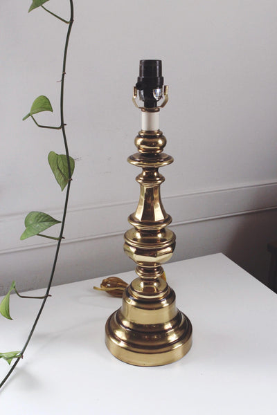 Vintage Brass Table Lamp - Mid-Century Modern, Hollywood Regency, Candlestick Lamp