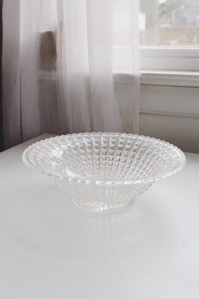 Vintage Large Glass Fruit Bowl Centerpiece - Serving Bowl, Vanity Tray - Art Deco