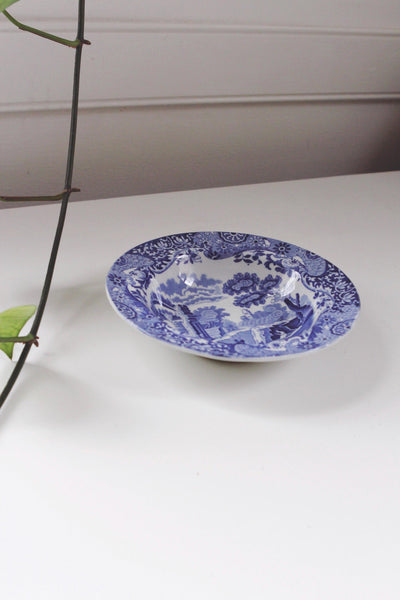 Vintage Spode Blue Italian Cereal Bowl Dessert Bowl - Trinket Dish, Jewelry Tray, Catchall