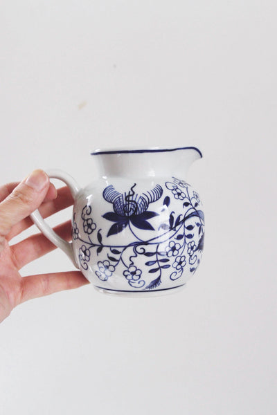 Vintage Porcelain Creamer or Small Pitcher - Classic "Blue Onion" pattern, Hand Painted