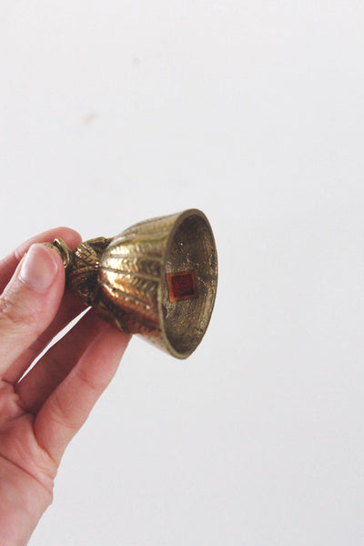 Vintage Brass Bell, Hand Bell - Apple Bell, Lady Bell, Meditaion Bell, Engraved Bell, Cow Bell