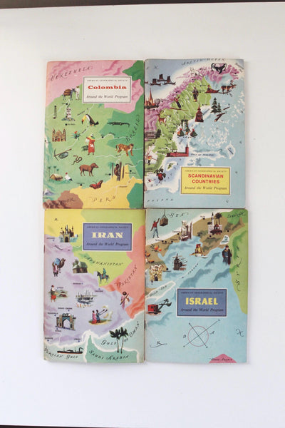 Vintage 50s 60s World Countries Booklets - American Geographical Society's, Around the World Program