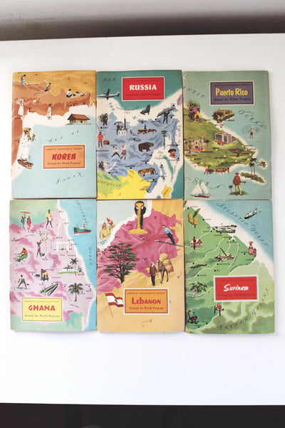 Vintage 50s 60s World Countries Booklets - American Geographical Society's, Around the World Program