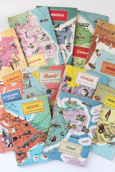 Vintage 50s 60s World Countries Booklets - American Geographical Society's, Around the World Program