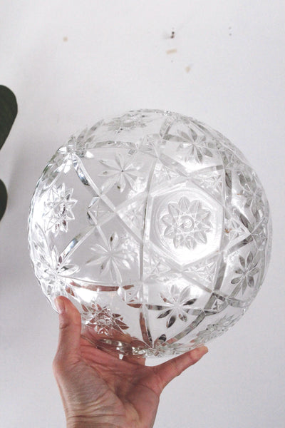 Vintage Glass Serving Bowl - Anchor Hocking Early American Prescut "Star of David" Pattern, Starburst