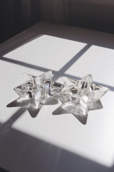 Vintage Mid Century Star Candle Holder - Glass or Crystal
