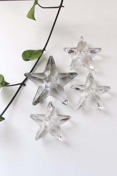 Vintage Mid Century Star Candle Holder - Glass or Crystal