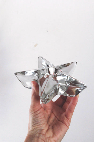 Vintage Mid Century Star Candle Holder - Glass or Crystal