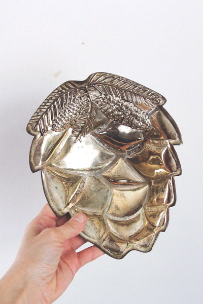 Vintage Silver-Plated Godinger Pine Cone Footed Candy or Nut Dish or Trinket Dish