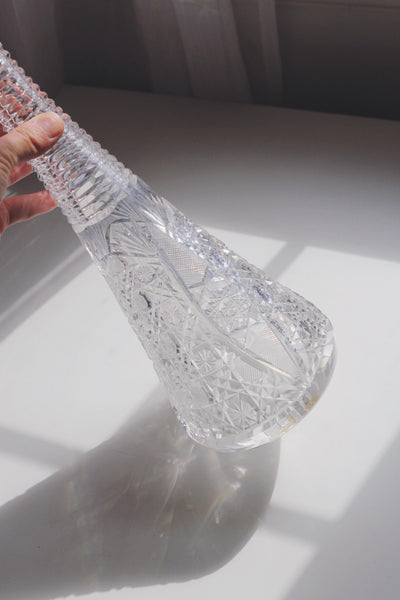 Vintage Obelisk Crystal or Cut Glass Glass Decanter Wine Liquor Barware - Late 19th or Eartly 20th Century