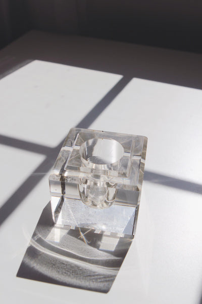 Vintage Mid Century Star Candle Holder - Glass or Crystal