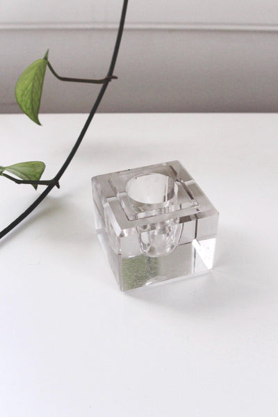 Vintage Mid Century Star Candle Holder - Glass or Crystal
