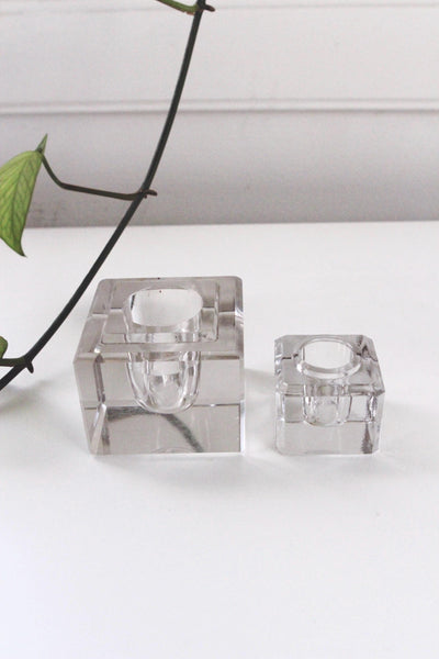 Vintage Mid Century Star Candle Holder - Glass or Crystal