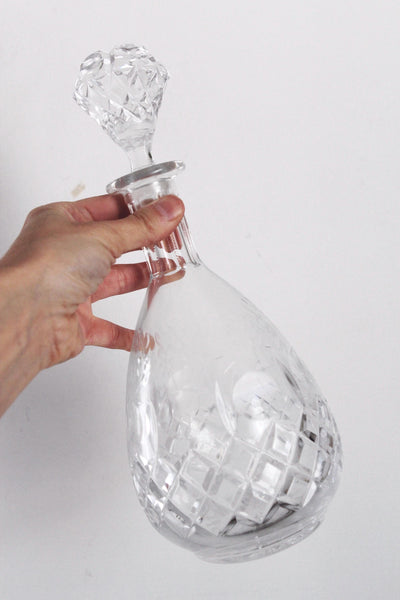 Vintage Rogaska Crystal Gallia Decanter - Etched Floral Pattern, Diamond Cut Design