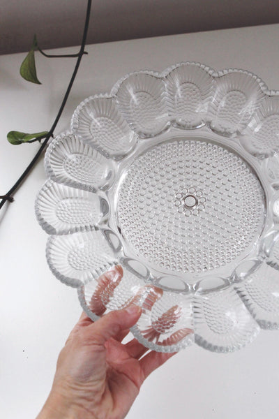 Vintage Deviled Egg Plate Tray by Indiana Glass Co. - Hobnail Clear Glass