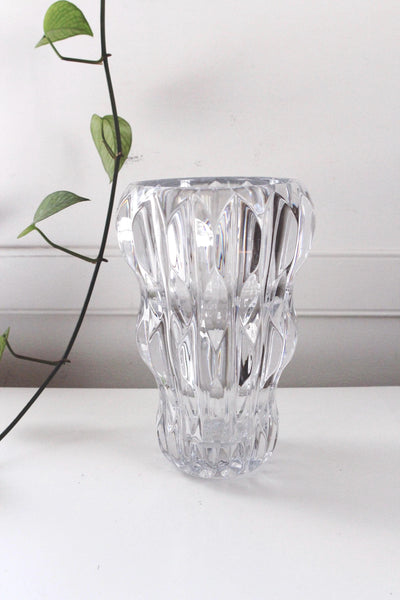 Vintage Rogaska Crystal Vase - Samobor Model, Accordion or Fluted Cut Design