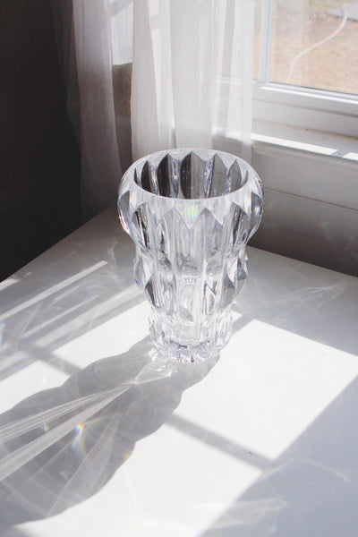 Vintage Rogaska Crystal Vase - Samobor Model, Accordion or Fluted Cut Design