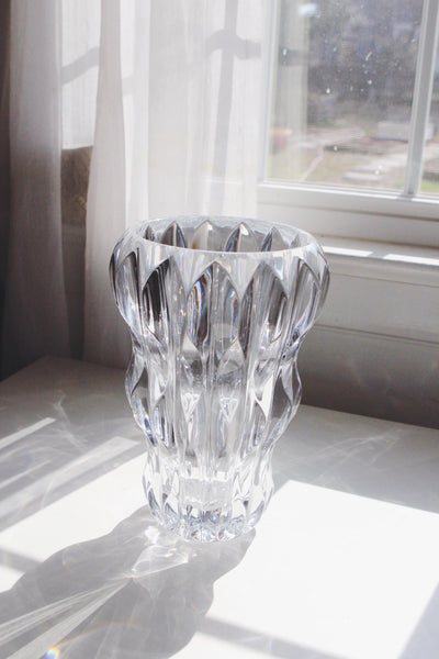 Vintage Rogaska Crystal Vase - Samobor Model, Accordion or Fluted Cut Design