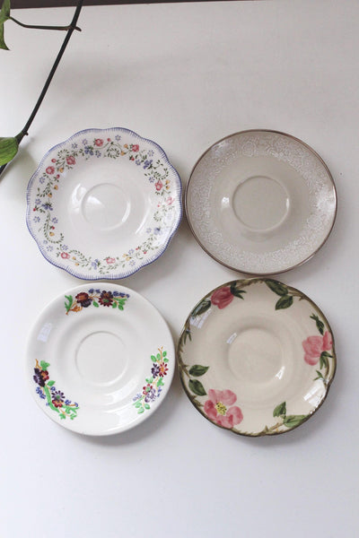 Vintage Mismatched China Plates Dishes Set - Tableware, Party, Cottage