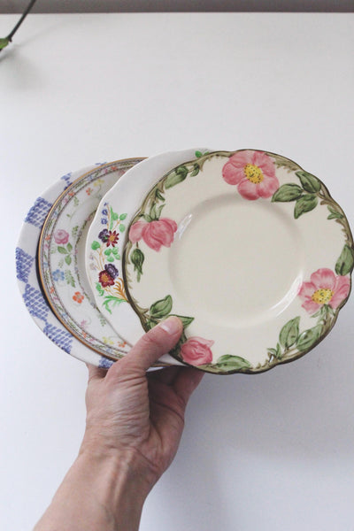 Vintage Plate Wall Set - Mismatched China Dishes Gallery Wall, Cottagecore