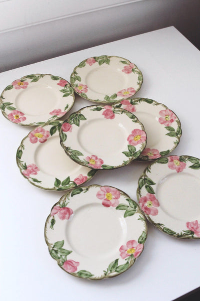 Set of 4 or 7 Vintage Bread Plates - Franciscan Desert Rose USA Made 40s