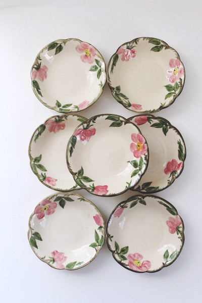 Set of 4 or 7 Vintage Fruit or Dessert Bowls - Franciscan Desert Rose USA 40s