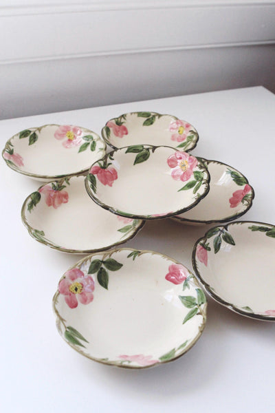 Set of 4 or 7 Vintage Fruit or Dessert Bowls - Franciscan Desert Rose USA 40s
