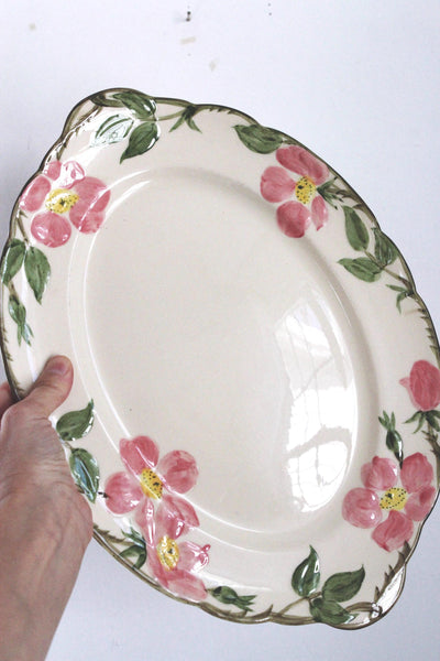 Vintage Serving Platter - Franciscan Desert Rose, Hand Painted Oval, USA Made 40s