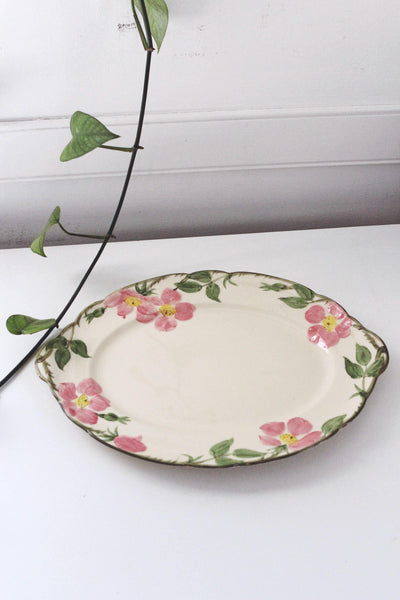 Vintage Serving Platter - Franciscan Desert Rose, Hand Painted Oval, USA Made 40s
