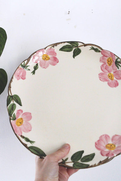 Vintage Round Platter Chop Plate - Franciscan Desert Rose, Hand Painted, USA Made