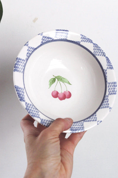 Set of 4 or 8 Vintage Pfaltzgraff Hopscotch Pattern Fruit Cereal Bowls