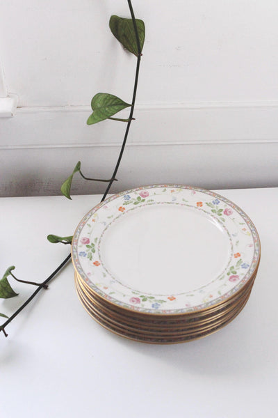 Set of 4 or 8 Vintage China Dinner Plates - Noritake "Finale" pattern (7213)