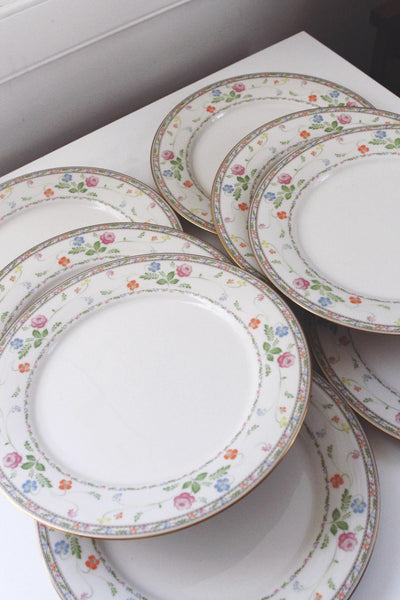 Set of 4 or 8 Vintage China Dinner Plates - Noritake "Finale" pattern (7213)