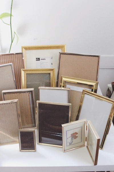 Vintage Metal Gold Brass Picture Frame - 8x10, 5x7, Bi-fold Picture Frame