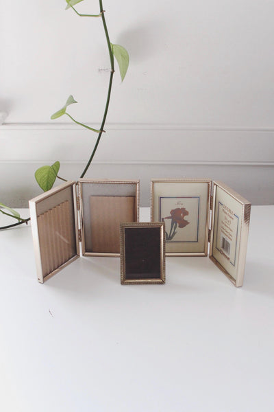 Vintage Metal Gold Brass Picture Frame - 8x10, 5x7, Bi-fold Picture Frame