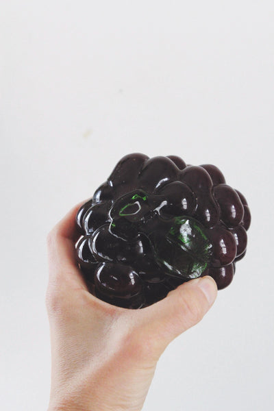 Vintage Glass Grapes - Murano Style - Hand Blown Art Glass Fruit Sculpture Figurine