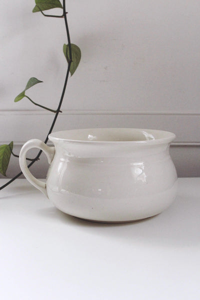 Antique Chamber Pot - Made in England - White Ceramic Ironstone, Planter Decor